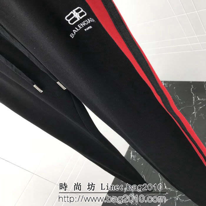 BALENCIAGA巴黎世家 18ss秋冬新款 字母小logo 純棉男款休閒褲 黑色 ydi1255